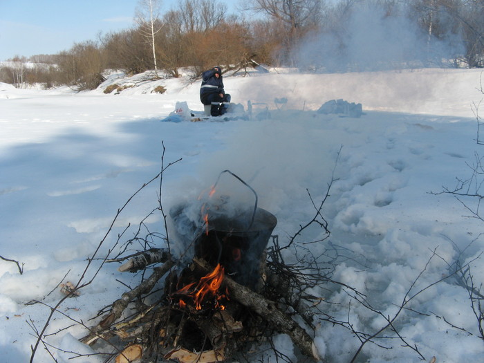 Настальгия по зимней. Уха на льду, речка Каён.