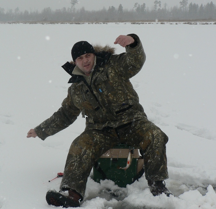 В процессе лова.