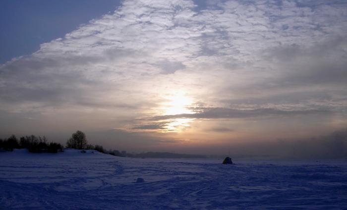 Закат в районе ЖБИ. За бортом -28*.