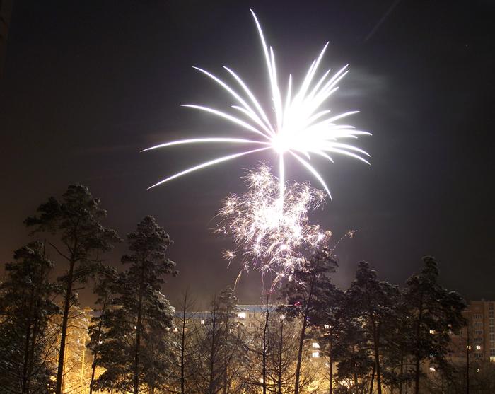 Огненные цветы новогодней ночи.