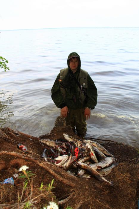 Утренний улов у второй лодки