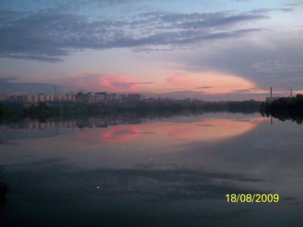 закат в городе