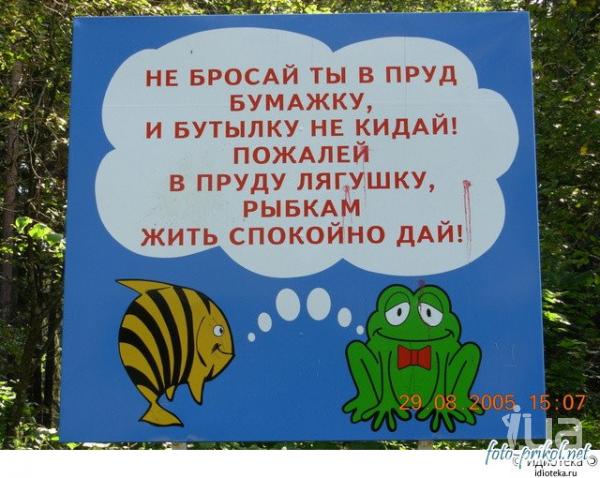 Не кидай ты в пруд бумажку...
