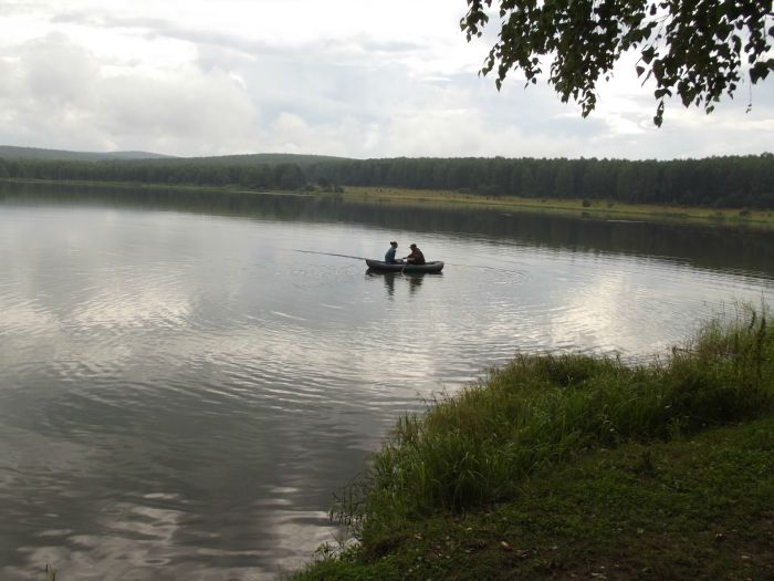 С женой на лодочке)