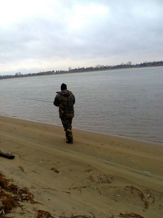 на рыбалке