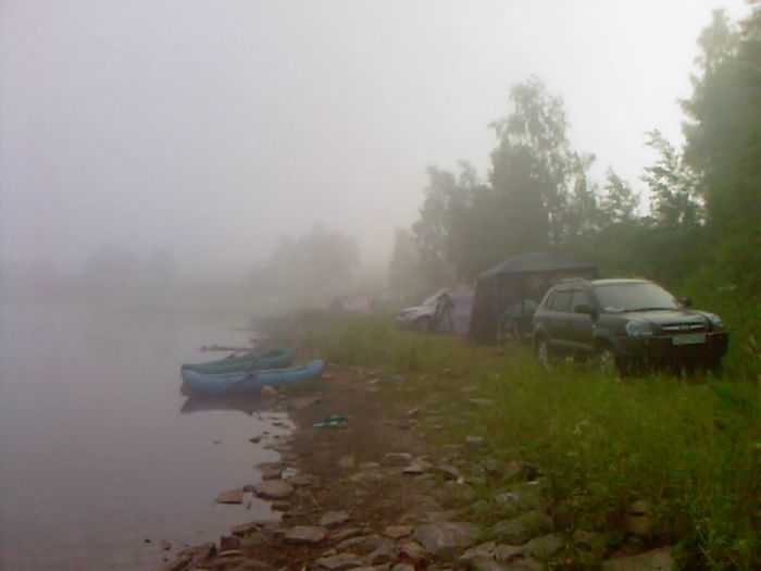 Туманное утро на Сарбаголе.