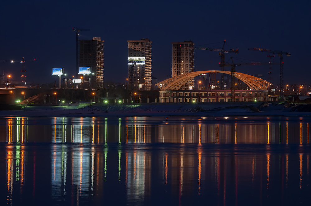Городской пейзаж.Вечерняя Обь.