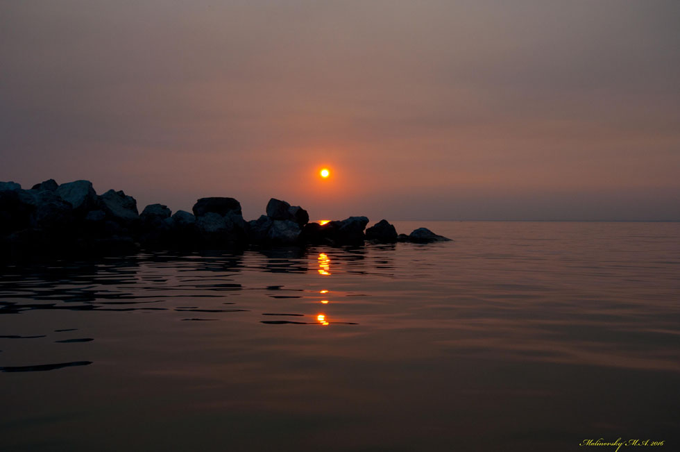 Вечер на Обском море.