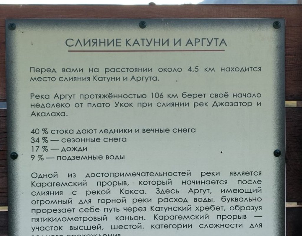 Слияние Катуни и Аргута