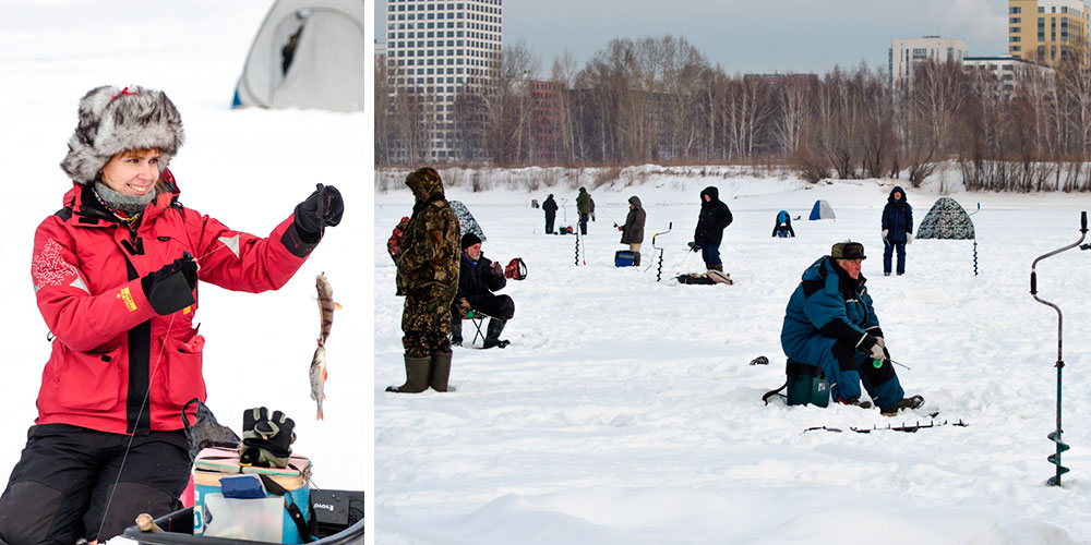 Зимняя рыбалка в черте Новосибирска