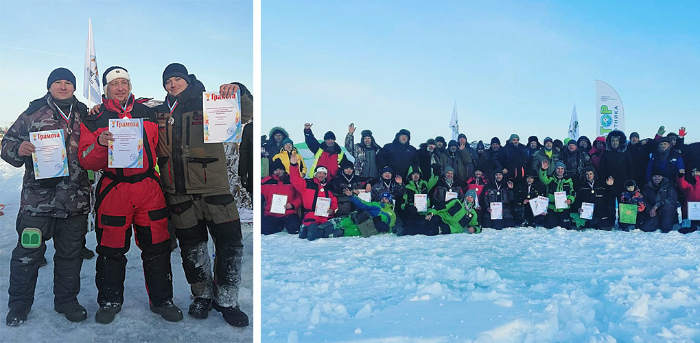 Участники первого этапа Кубка Новосибирской области по ловле рыбы на мормышку со льда Участники турнира